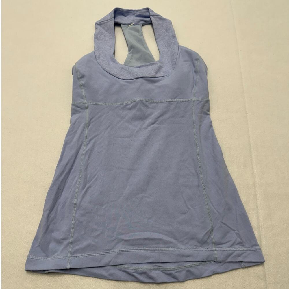 Lululemon Scoop Neck Gray/ Purple Racer Back Tank Top Women’s 4-missing size tag